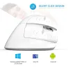 MouseM618 - 2.4GHz - mini ratón inalámbrico vertical - Bluetooth 4 - modo dual - recargable - silencio - blanco