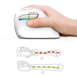 M618 - 2.4GHz - mini vertical wireless mouse - Bluetooth 4 - dual mode - rechargeable - silent - whiteMouses