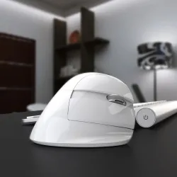 M618 - 2.4GHz - mini vertical wireless mouse - Bluetooth 4 - dual mode - rechargeable - silent - whiteMouses