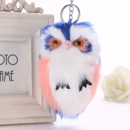 Fluffy Owl - päls keychain