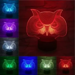 Luces & Iluminaciónbúho 3D - Lámpara de noche LED - USB - control táctil / control remoto
