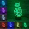 Luces & Iluminaciónbúho 3D - Lámpara de noche LED - USB - control táctil / control remoto