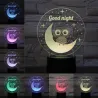 Luces & Iluminaciónbúho 3D - Lámpara de noche LED - USB - control táctil / control remoto