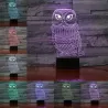 Luces & Iluminaciónbúho 3D - Lámpara de noche LED - USB - control táctil / control remoto