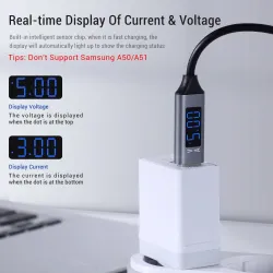CablesCable de carga rápido - USB-C - Visualización de tensión / corriente - datos / sincronización