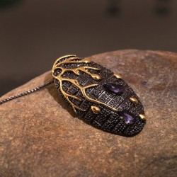 Zirconia Stone Necklace - Black