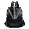 MochilasBolsa de cuero casual - diseño de piel de cocodrilo - marrón / negro - mochila