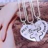 3Pcs Bästa vänner för evigt halsband Hjärta