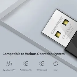 CF-811AC 650Mbs - 2.4G & 5G - dubbelband - portabel trådlös usb Wifi adapter - hög hastighet