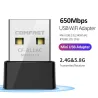 CF-811AC 650Mbs - 2,4G & 5G - kaksoiskaista - kannettava langaton usb Wifi-sovittimet - High Speed