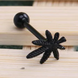 Piercing de língua - Design de ervas daninhas