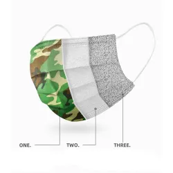 Maschera medica antibatterica monouso - maschera bocca - 3-strato - camouflage