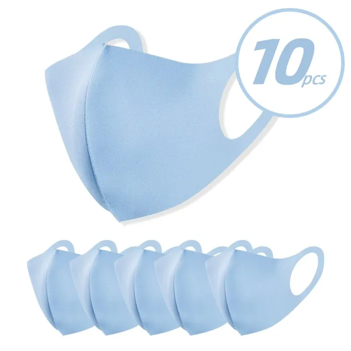 10 pièces - masque visage / bouche - anti-pollution - anti-poussière - lavable