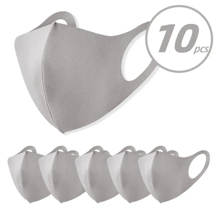 10 pièces - masque visage / bouche - anti-pollution - anti-poussière - lavable