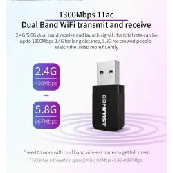 1300Mbps Mini wireless adapter - windows XP/Vista/7/8/10 - Mac OSUSB memory