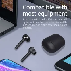 Bluetooth wireless earphones - black - lightweight