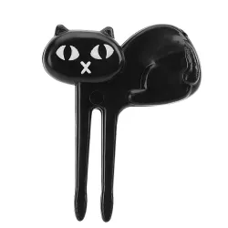 Svart katt frukt gaffel - 6pcs / pack
