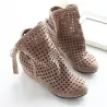 BotasBotas de mujer - botas de tobillo - cortadas - rojo/negro/beige