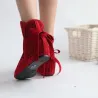 BotasBotas de mujer - botas de tobillo - cortadas - rojo/negro/beige