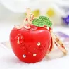 llaverollavero de manzana cristal - verde - rojo