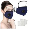 Mund / Gesichtsschutzmaske - abnehmbarer Kunststoff-Augenschirm - Luftventil - 2,5PM Filter - wiederverwendbar