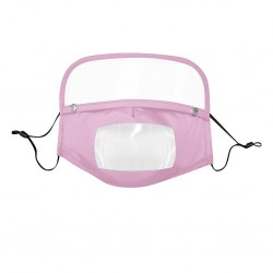 Masque de bouche pour enfants avec bouclier oculaire amovible - bouche visible - réutilisable - lavable