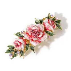 Enamel-kukkia, joissa on kristallit - vintage-karvat