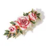 Fleurs en émail avec cristaux - clip cheveux vintage