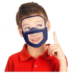 Meninos face-boca máscara com escudo de olho destacável - boca visível - reutilizável - lavável