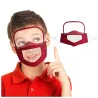 Masque de bouche pour enfants avec bouclier oculaire amovible - bouche visible - réutilisable - lavable
