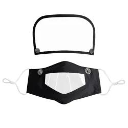Maschera viso- bocca per bambini con scudo occhi staccabile - bocca visibile - riutilizzabile - lavabile