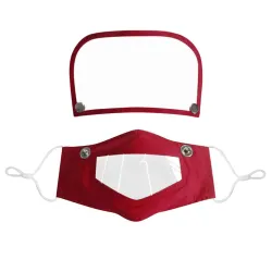 Maschera viso- bocca per bambini con scudo occhi staccabile - bocca visibile - riutilizzabile - lavabile