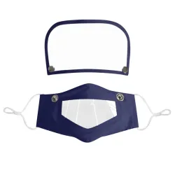 Meninos face-boca máscara com escudo de olho destacável - boca visível - reutilizável - lavável