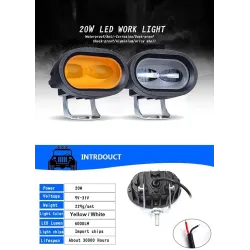 Luces & Iluminación20W 6D 12V 6000K - luz de trabajo para motocicleta - off-road trucks - ATV - SUV - retro LED bar - lámpara