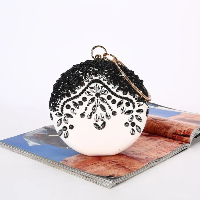 Luxury evening bag - vintage - diamond - gold chain