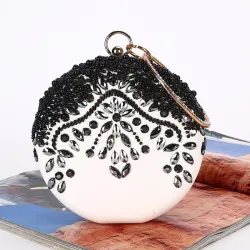Luxury evening bag - vintage - diamond - gold chain