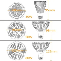 30W - 50W - 80W -100W - 120W - E27 - LED plant grow light - full spectrum