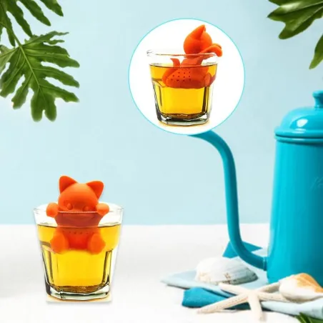 Infusor de tésilicona en forma de gatito - infusor de té - reutilizable - 1pcs