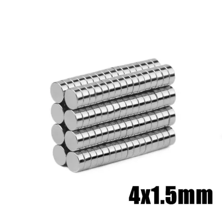 N35 ímãs de neodímio - ímã forte do cilindro - 4 * 1.5mm - 100 peças