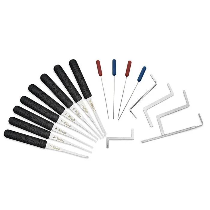 Cerrajero12 piezas - Lock Pick Set - Accesorios Locksmith - llave rota Extractor automático - ganchos de acero inoxidable