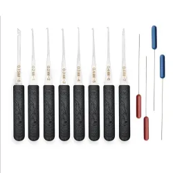 12 bitar - Lock Pick Set - Locksmith leveranser - bruten nyckel Auto extraktor - rostfritt stål krokar