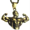 Uomini forti muscolari - collana - acciaio inox - ciondolo