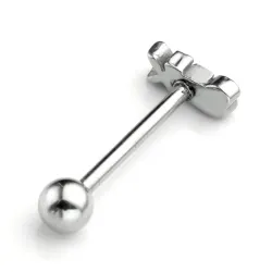 Tongue piercing - sexe - argent/or - acier inoxydable