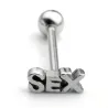 Tongue piercing - sex - silver/gold - stainless steel