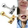 Tunga piercing - sex - silver / guld - rostfritt stål