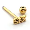 Tongue piercing - sexe - argent/or - acier inoxydable