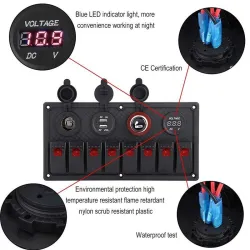8 PCS Rocker Switch Panel - Cigarette Lighter SocketElectronica & Gereedschap