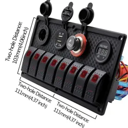 8 PCS Rocker Switch Panel - Cigarette Lighter SocketElectronica & Gereedschap