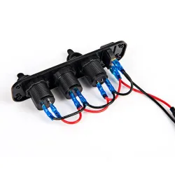 Toggle switch panel - 5V - 4.2A - dubbel USB - 12V - LED - Voltmeter för bilar - båtar - lastbilar