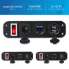 Toggle switch panel - 5V - 4.2A - dubbel USB - 12V - LED - Voltmeter för bilar - båtar - lastbilar